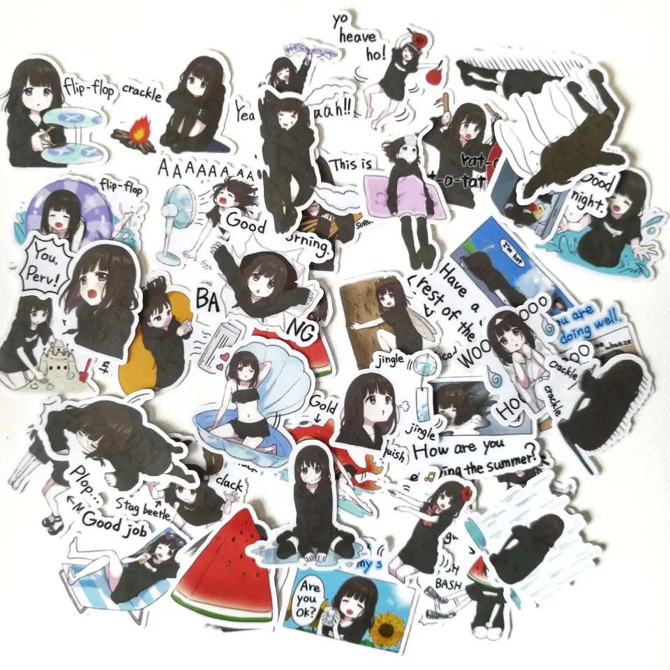 

20/40pcs Kawaii Beautiful Cleaner Girl Cartoon Scrapbook Paper Sticker DIY Craft Sticker Photo Diary Decoration