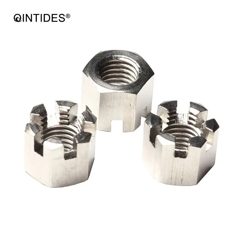 QINTIDES M6 M8 M10 M12 M14 шестигранные щелевые гайки тип 1 тонкие для замка с метрической