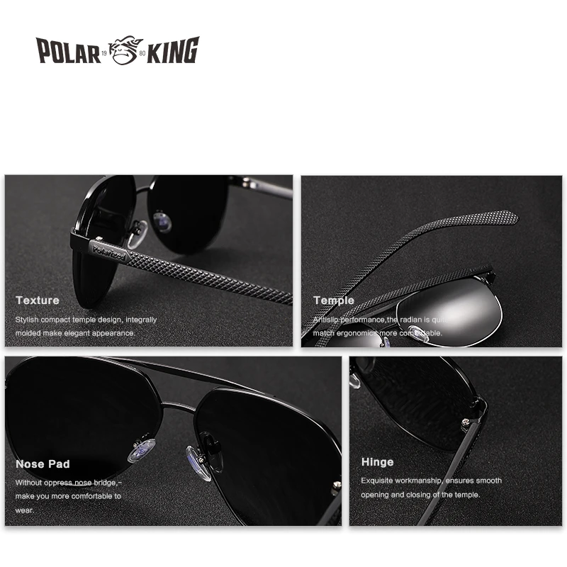POLARKING Марка Fashion пилот Поляризованные Мужские Солнцезащитные Очки мужские