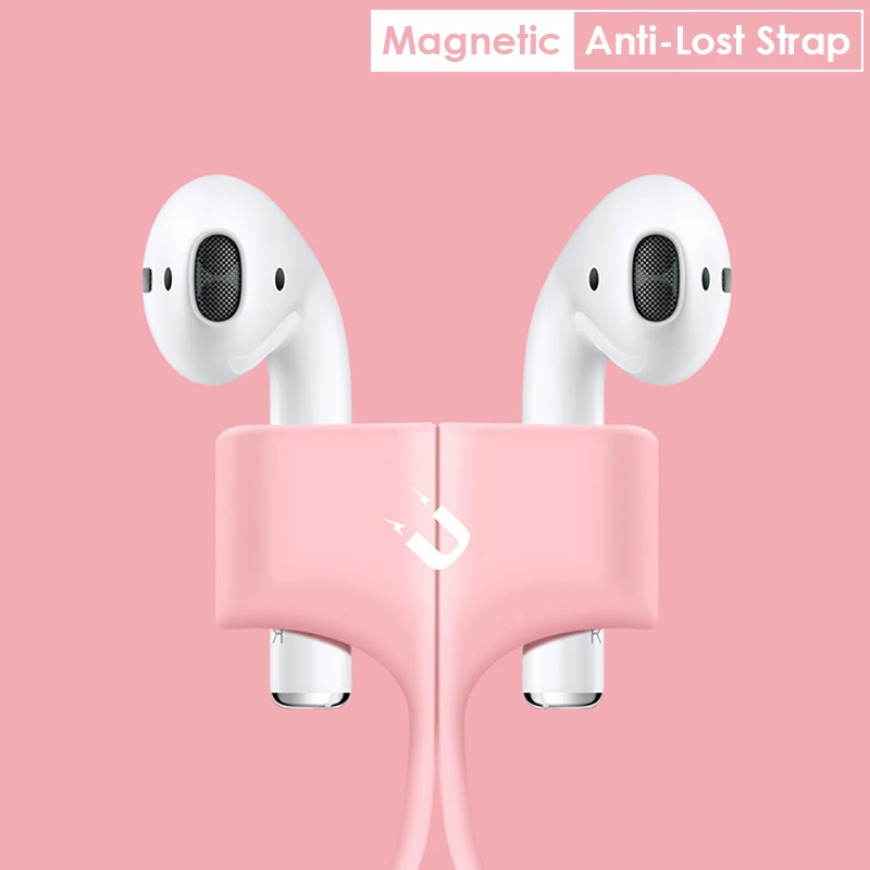 خطاف أذن مغناطيسي من السيليكون لسماعات Apple Airpods 2 pro ، سلك واقي ناعم متعدد الألوان ، حقيبة مجانية