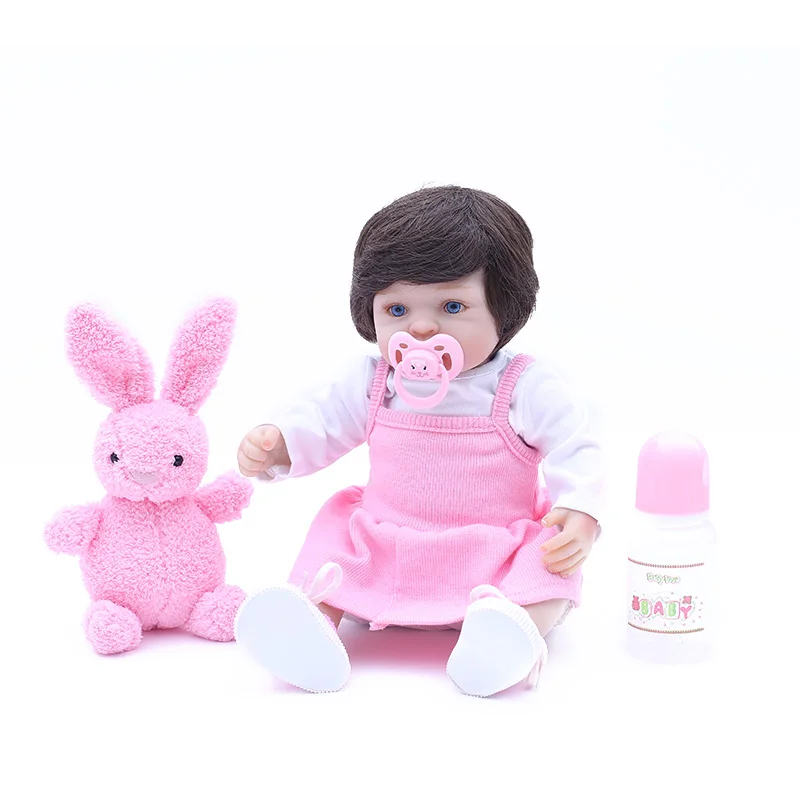 16 &quotВозрожденный Силикон виниловые куклы для младенцев Реалистичная Розовая