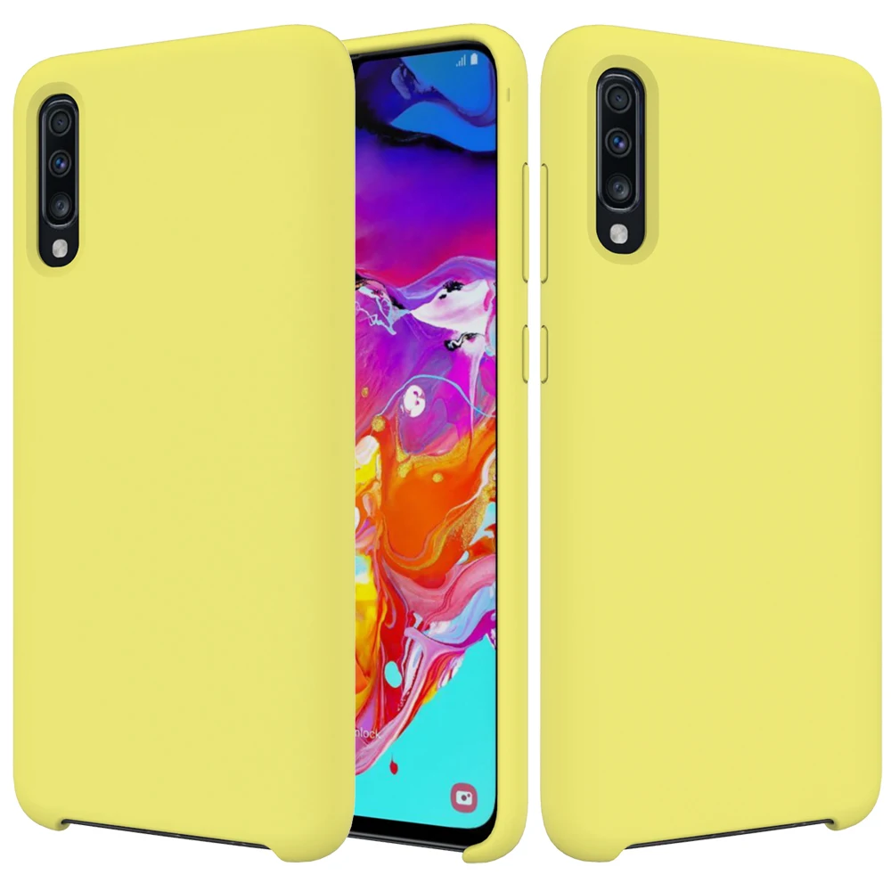 Чехол для samsung Galaxy A70 A 70, для samsung A70 S10 5G M20 M10 S10 Lite A9 Star Pro A8 Plus, мягкая Жидкая силиконовая задняя крышка - Цвет: Цвет: желтый