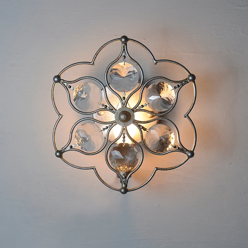 Американский Железный настенный светильник прикроватный художественный Ретро