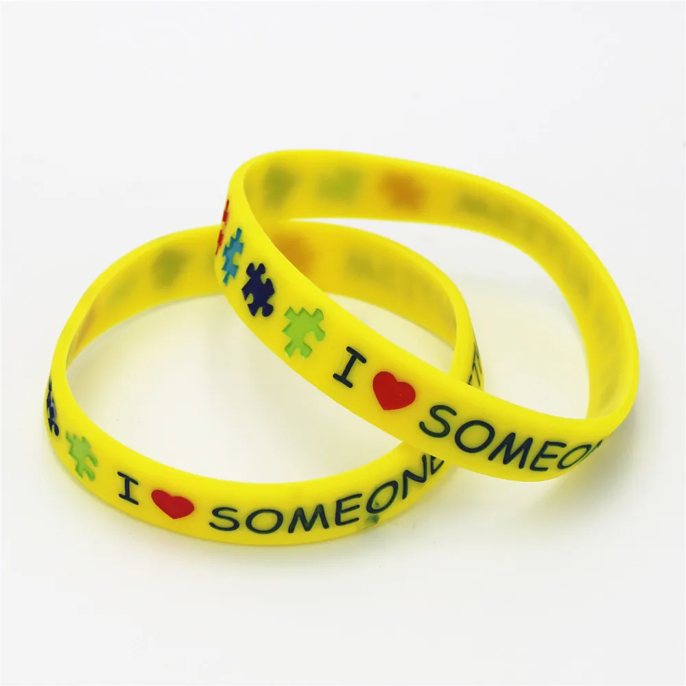 Силиконовый браслет с медицинским оповещением Я люблю кого-то аутизмом 3 шт./лот
