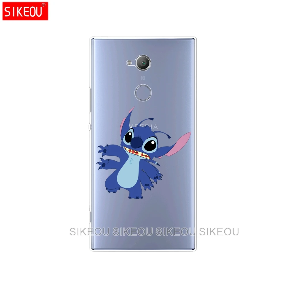 silicone Cover phone Case for sony xperia XA1 XA2 ULTRA PLUS L1 L2 XZ1 XZ2 compact XZ PREMIUM hollow out cartoon Lilo Stitch |