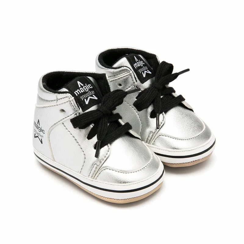 

Newborn Baby Boy Girl Soft Sole Crib High Shoes Warm Boots Anti-slip Sneaker PU Breathable Solid First Walkers 3-12 M C