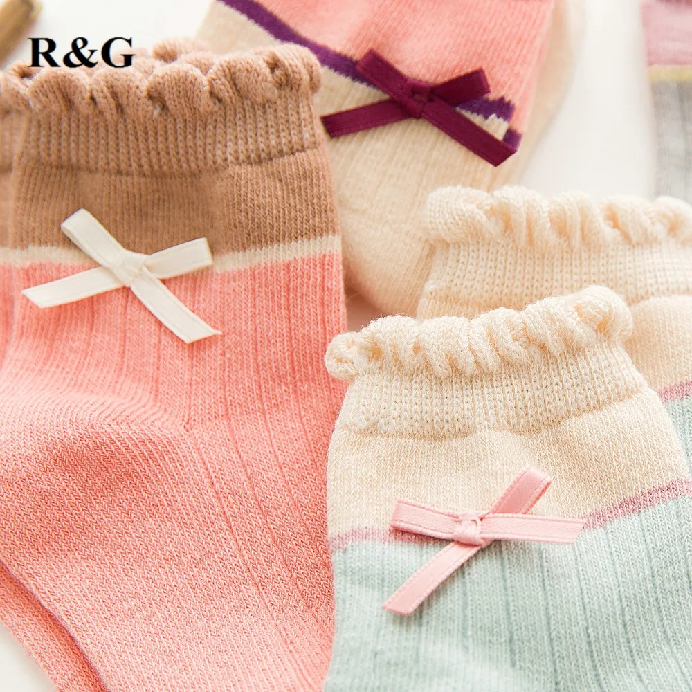 Милые детские носки с бантом для девочек 5 пары/Лот весенние маленьких новинка