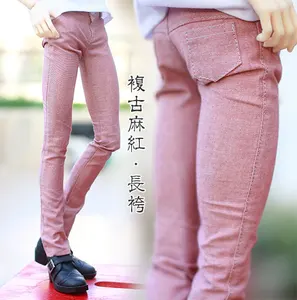 Одежда для куклы BJD, льняные брюки-карандаш красного цвета, повседневные брюки для 13 14 BJD SD DD MSD SD17, аксессуары для куклы дяди