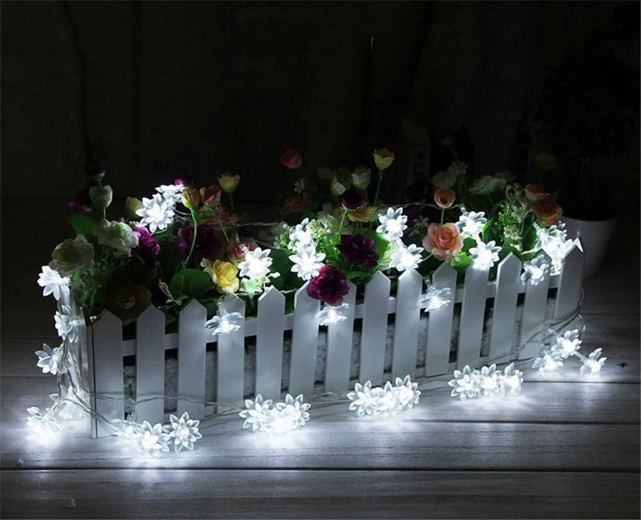 Сказочная светодиодная гирлянда 10 м 100 шт. в виде цветов лотоса СВЕТОДИОДНАЯ