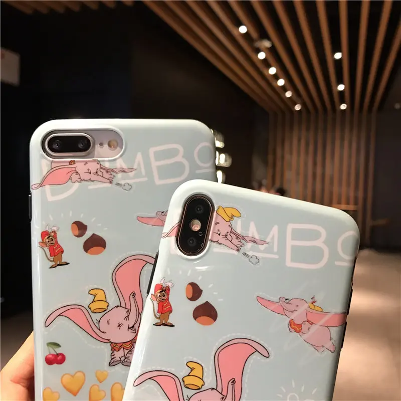 Мультяшный чехол Disneys Dumbo для iPhone X XS 8 7 6 S Plus XR Max Fly Elephant Мягкий ТПУ глянцевый