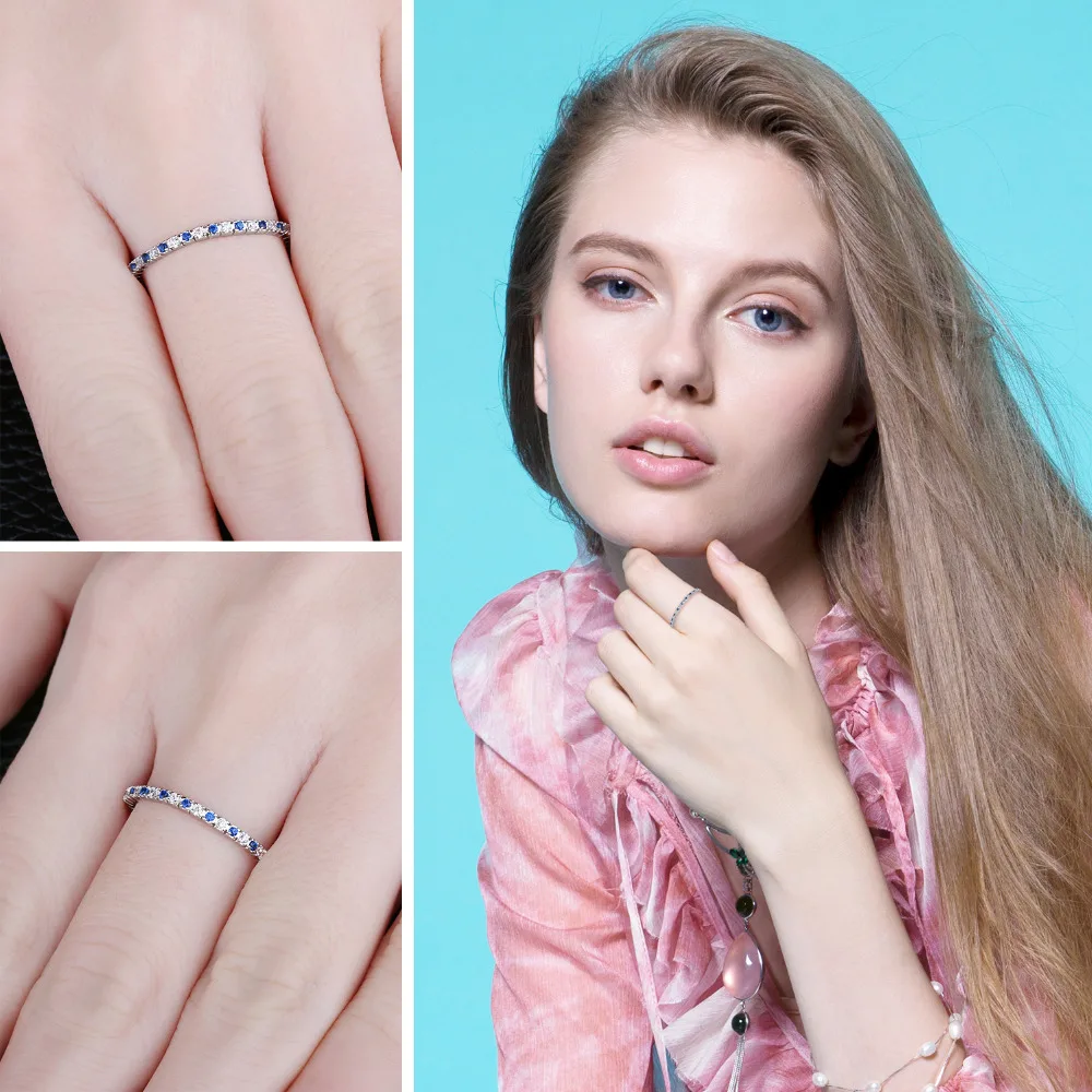 Jewelrypalace Классический круглый создан синий шпинель обручальное Кольца для Для