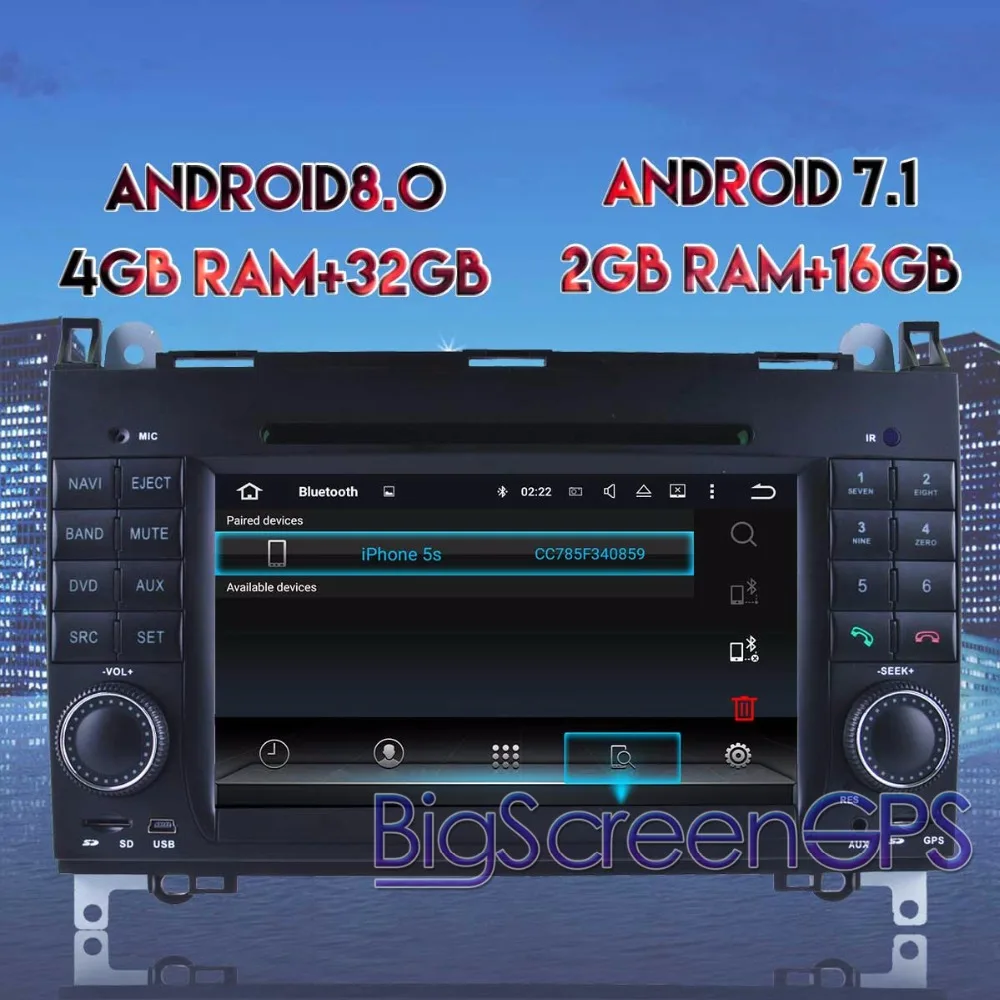 Восьмиядерный CD DVD плеер 2 Din стерео Android 8 0 автомобильное радио для класса A W169 B-class