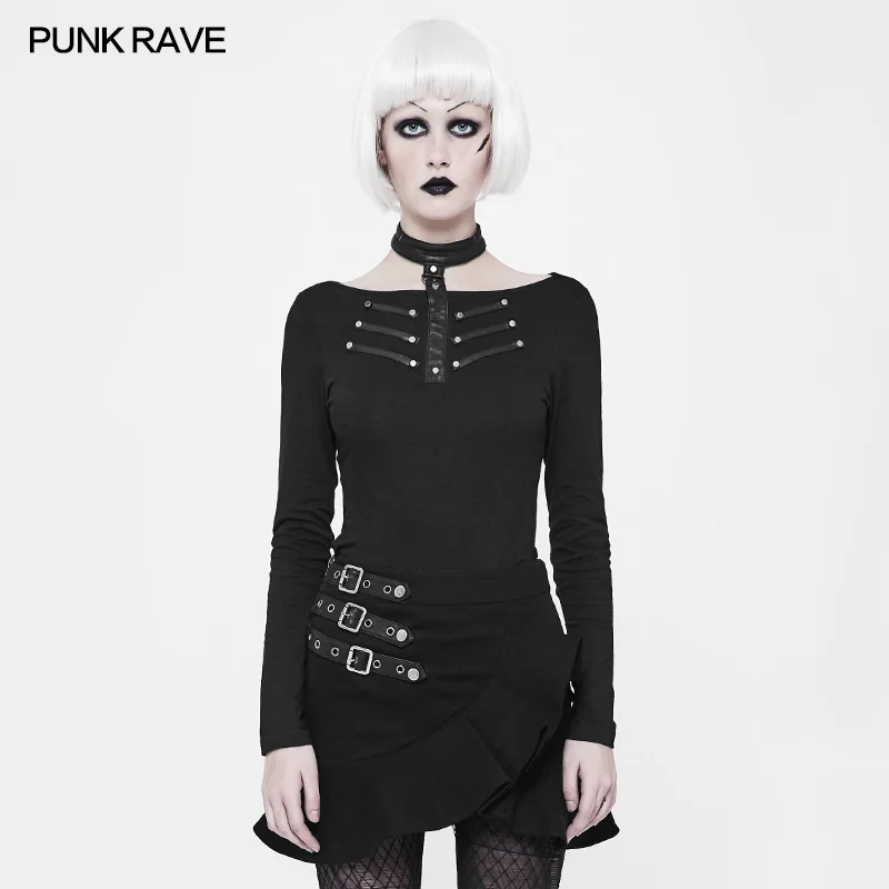 Женская хлопковая рубашка в стиле Панк Rave повседневная Готическая стимпанк