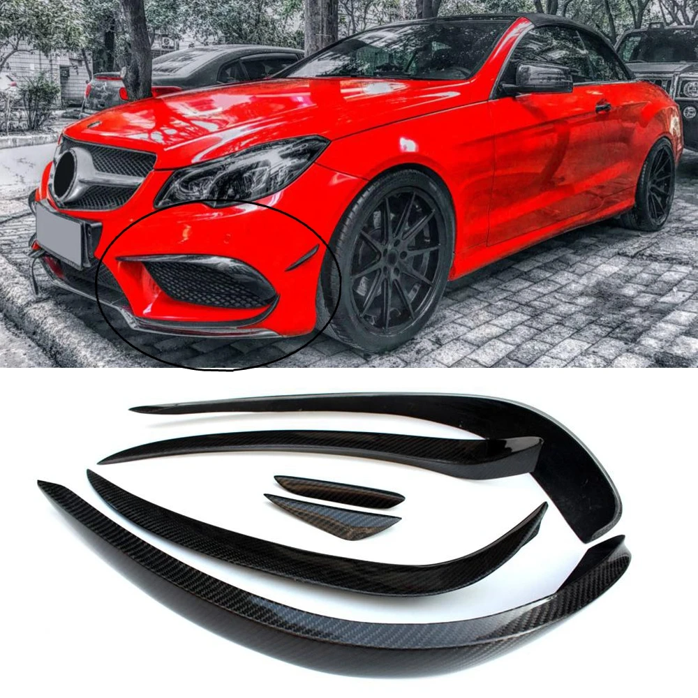 

For Mercedes W207 Canards Front Bumper Splitter Lip Spoiler Carbon Fiber For Benz E Class W207 facelift 2013 -2016 Sport Edition