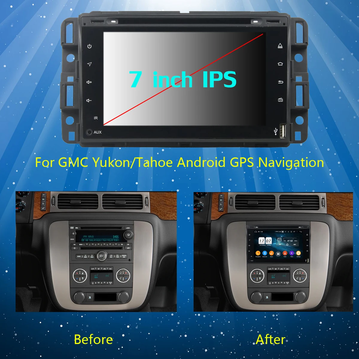 " ips 1024*600 8 ядерный 4G+ 64G Android 9,0 автомобильный dvd-плеер для GMC Yukon Sierra Tahoe передняя фара для Chevy Express Impala Cobalt Equinox DSP радио
