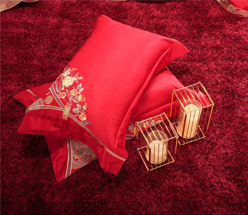 9 шт. Комплект постельного белья с пододеяльником и вышивкой | Дом сад