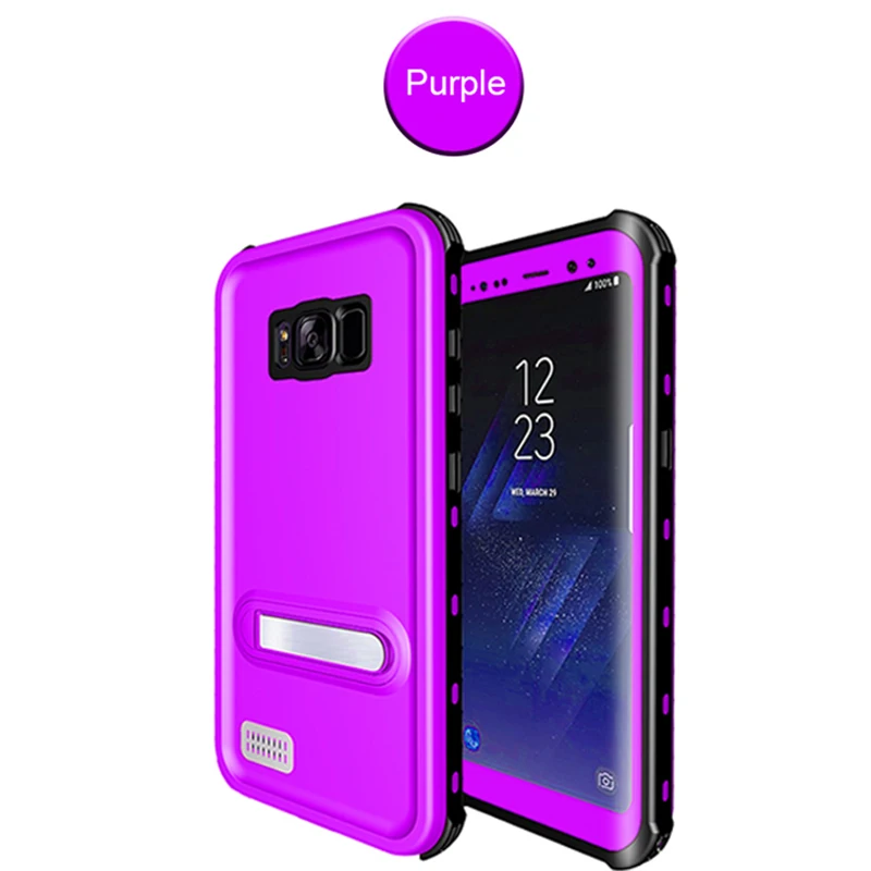 Фиолетовый IP68 Водонепроницаемый чехол для дайвинга для samsung S8 S8 Plus противоударный чехол для телефона для samsung Galaxy S8 Plus магнитные подставки - Цвет: Фиолетовый