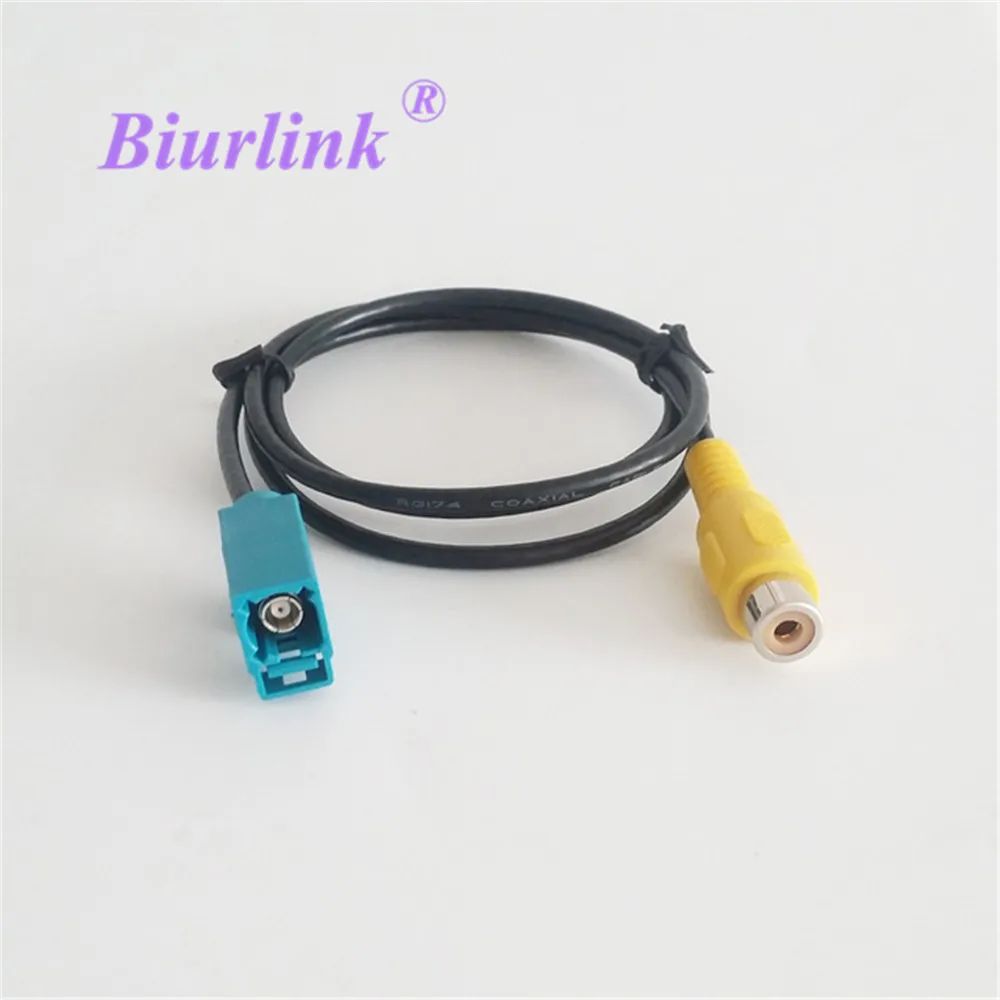 Biurlink Fakra камера заднего вида видео RCA адаптер кабель для парковки для VW Benz Volvo Ford