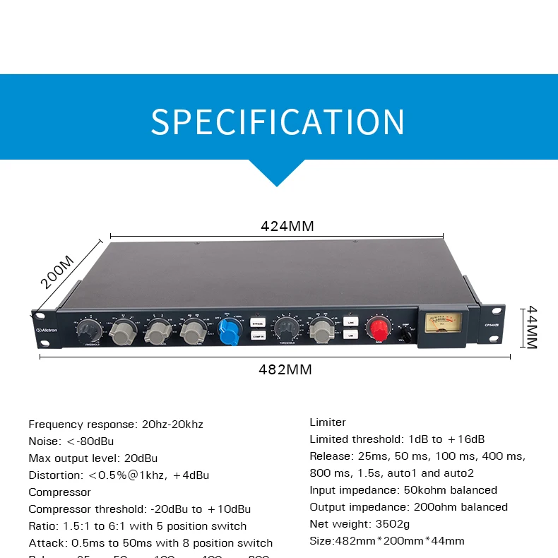 Alctron CP540V2 сигнальный компрессор и ограничитель, разработанный для удовлетворения критической потребности в высокопроизводительном аудио Компрессоре