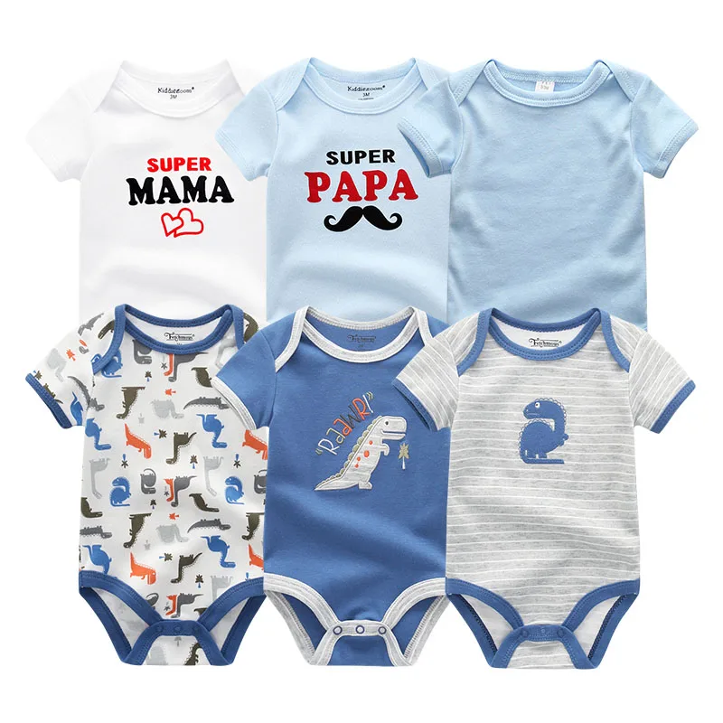 Baby Boy Clothes6110 6 шт./лот домашние тапочки с единорогом для маленьких мальчиков Одежда для детей хлопковая Детская одежда Одежда для новорожденных Комбинезоны для детей 0-12 мес., комплект для маленьких девочек, одежда богемный комплект, Roupa de bebe - Цвет: Baby Boy Clothes6110