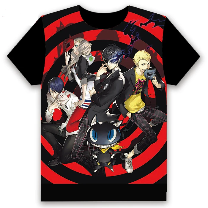 Модная мужская футболка аниме Persona 5 P5 Ren Amamiya Morgana косплей короткий рукав унисекс
