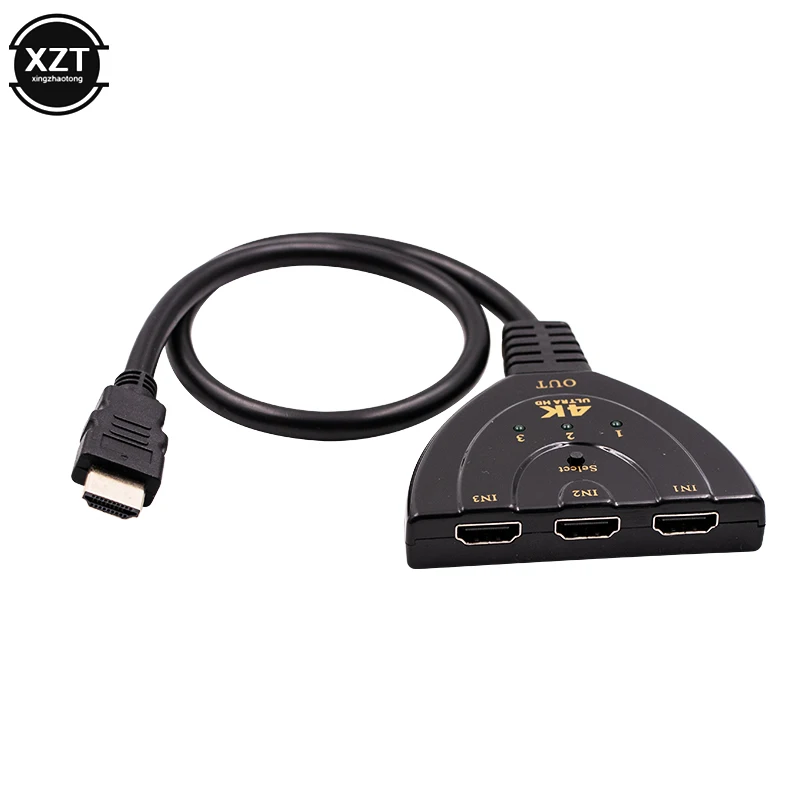 4K * 2K 3D Mini 3 порта HDMI коммутатор 1.4b сплиттер 1080P в 1 выход порт
