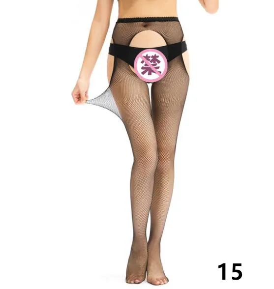 15 SHENGRENMEI NEW Fashion Sexy Stockings Women Embroidery Open Crotch Pantyhose Plus Size Female 15 Style Tights Garter Lingerie - Цвет: 15