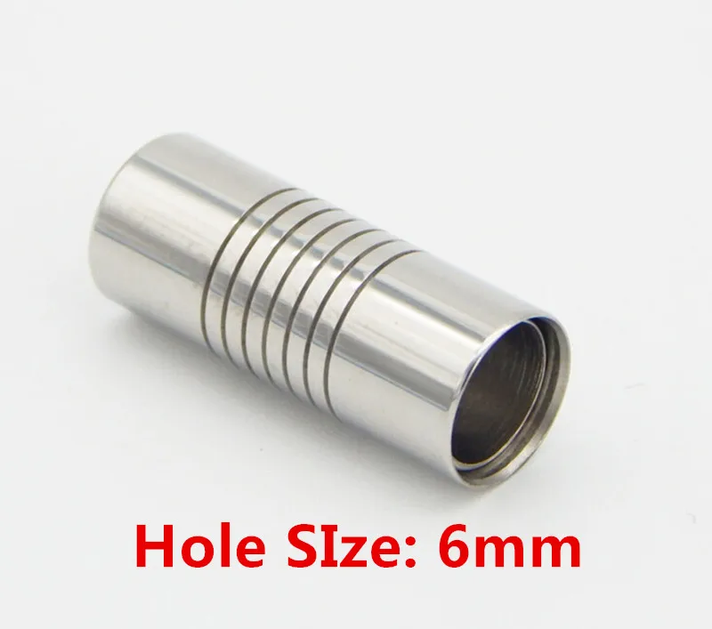 6mm magnetic clasps 5 шт. Нержавеющая сталь круглые магнитные застежки Серебряный тон Металлический Разъем Подвески на кожаном шнурке, фурнитура для браслетов Подходит 3/4/5/6/7 мм - Цвет: 6mm magnetic clasps