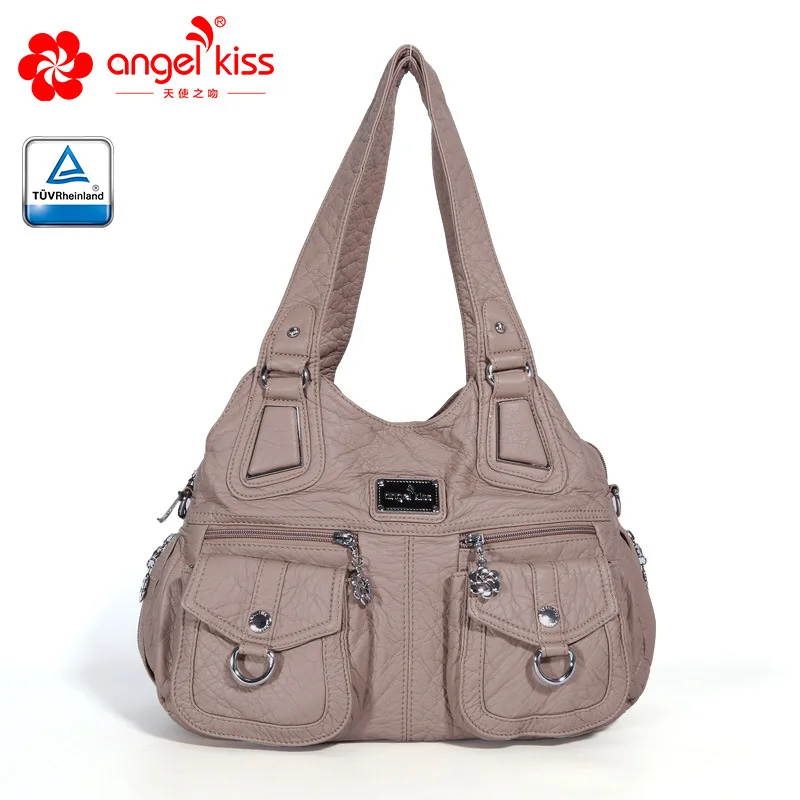apricot Angelkiss женские Сумки из искусственной кожи, сумка через плечо для женщин, большая сумка-мессенджер, женская модная повседневная сумка-тоут высокого качества - Цвет: apricot