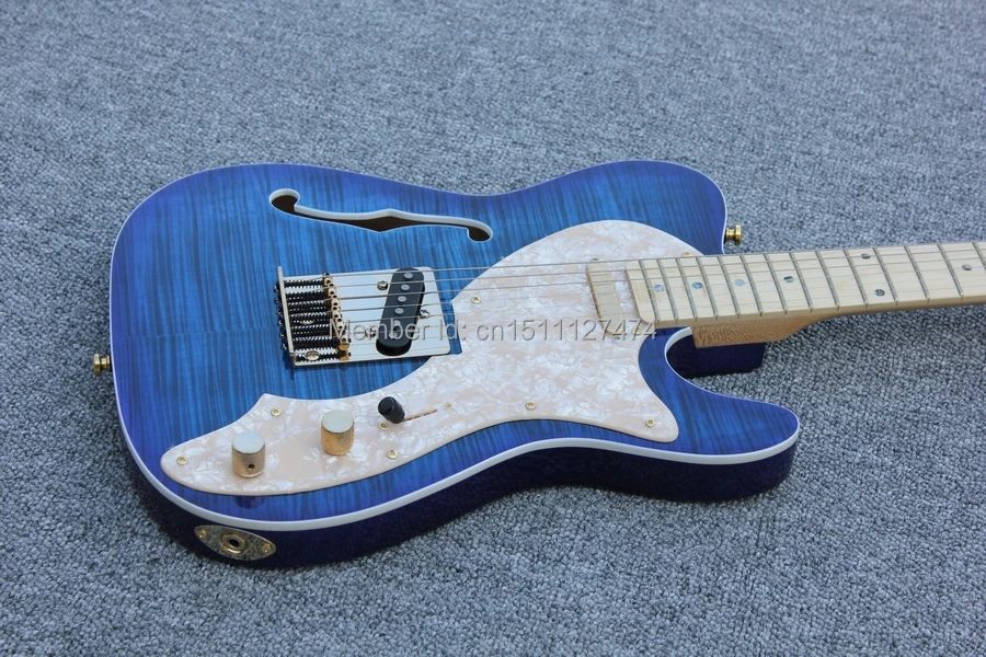 Грот 2017 Новый Стиль Гитара Транс Синий Твердый корпус электрогитара TL бесплатная