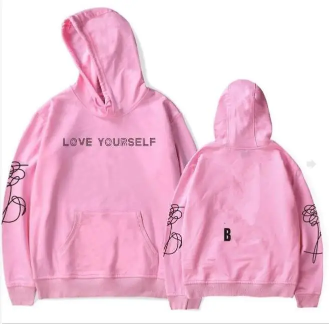 Pink Black Logo Женские толстовки с капюшоном LOVE - Цвет: Pink Black Logo