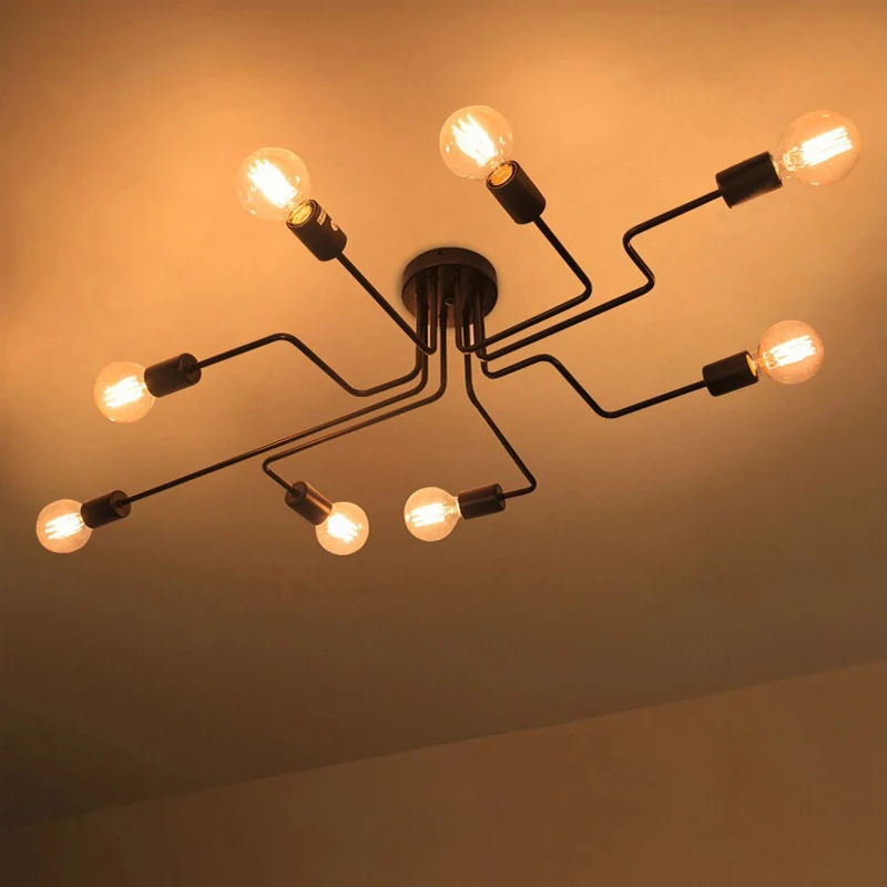 Retro Ceiling Lamp Industrial Loft Iron Light for Living Room Kitchen Dining Vintage Fixtures luminaria teto | Лампы и освещение