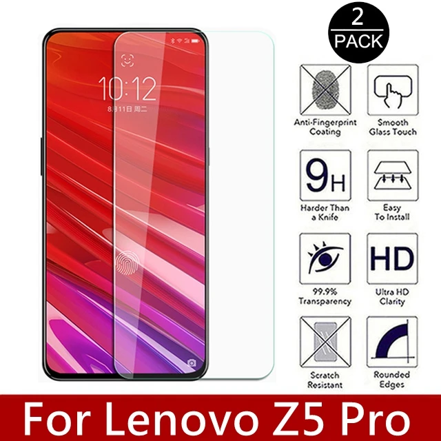 2 шт закаленное стекло для Lenovo Z5 Pro Взрывозащищенная защита экрана 9H 2.5D телефон на