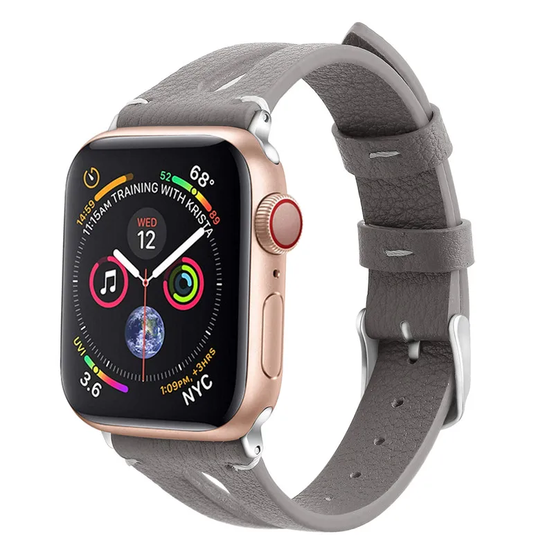 3 Кожаный ремешок для часов Apple Watch 38 мм 44 мм 40 мм 42 мм кожаный ремешок сменные браслеты для Iwatch браслет 83008 - Цвет ремешка: 3