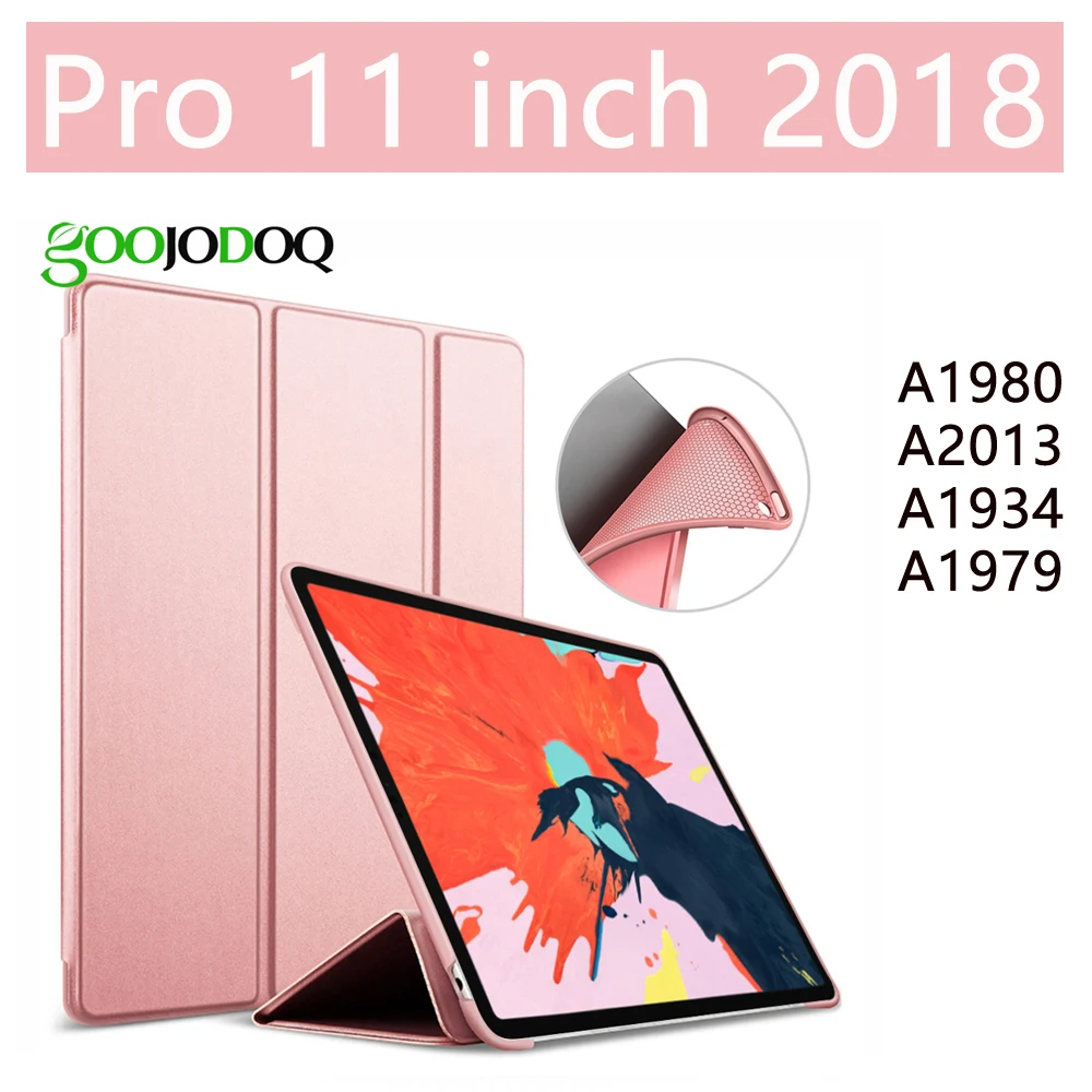 Rose gold 11 inch Для iPad чехол 6th Gen для iPad Pro 11 силиконовый мягкий чехол из искусственной кожи Smart Cover Funda для iPad 6го поколения чехол 9,7 - Цвет: Rose gold 11 inch