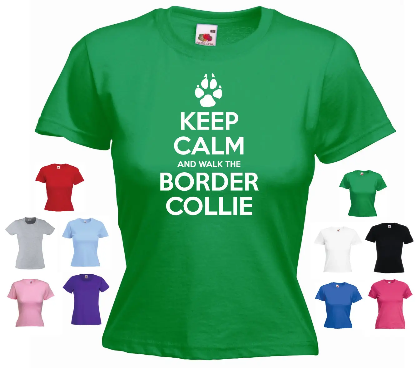 Keep Calm and Walk the Border collise забавная футболка для девочек и собак футболки подростков