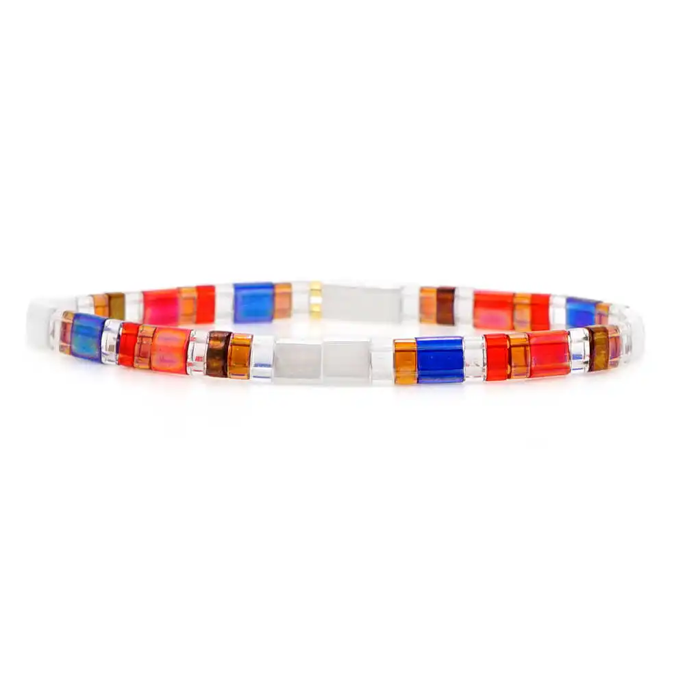 MI-B190175A Go2boho Pulseras Mujer Moda Miyuki браслет для женщин богемный Тила бисер браслеты ювелирные изделия летние пляжные Красочные Модные - Окраска металла: MI-B190175A