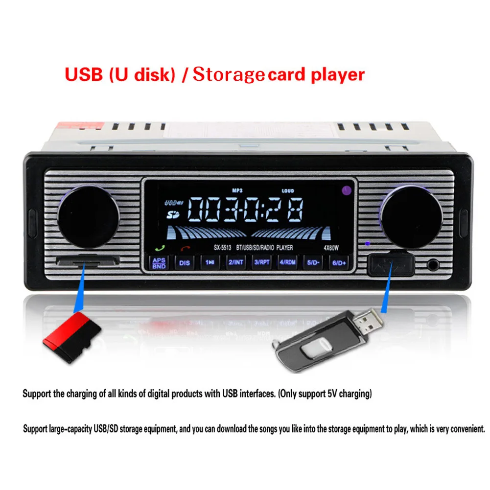 Классический mp3 плеер винтажный USB FM автомобильный стерео радио ЖК дисплей аудио