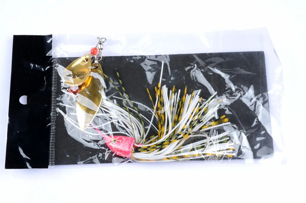 

1Pcs 24g Spinner Bait Double Reflective Golden Metal Wobbler Chatter Bait Spoon Buzzbait Jig Jigging Lure Swimbait Spinnerbait