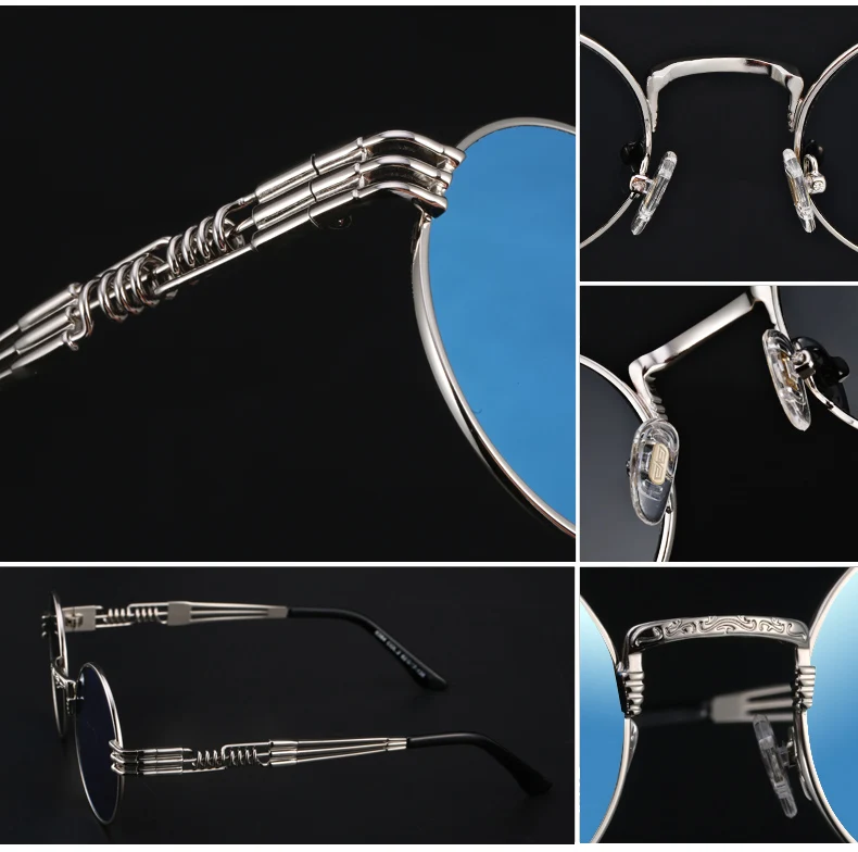 10 цветов Роскошные Металлические очки солнцезащитные мужские круглые в стиле