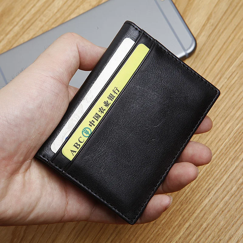 LANSPACE мужской бумажник из коровьей кожи держатель для карт брендовые тонкие