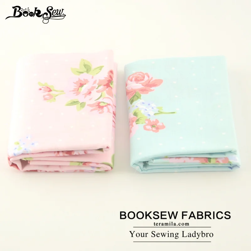 Booksew 2 шт./лот 50х100см 100% хлопок саржевая Ткань цветочный дизайн швейная Домашний