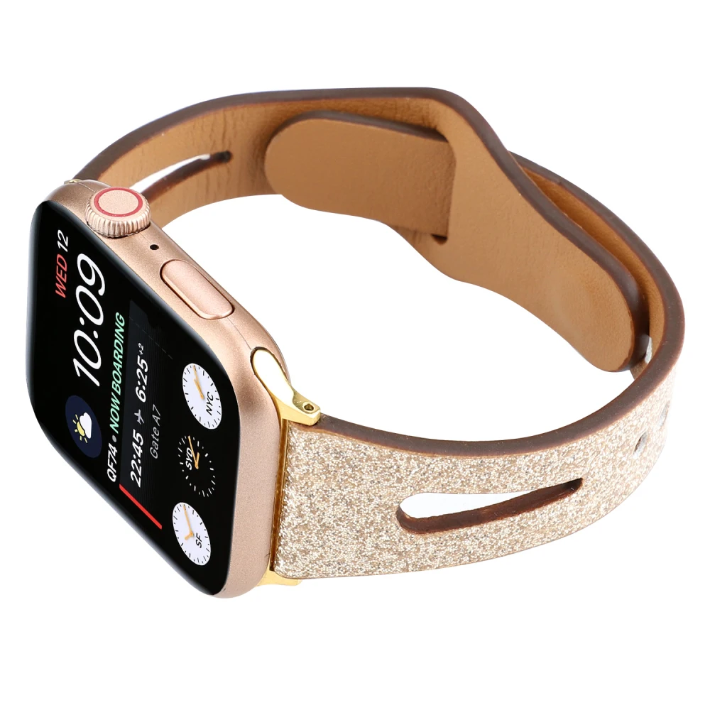 Ремешок для часов Apple Watch Band Series 4/3/2/1 спортивный браслет из блестящей кожи iwatch 44 мм