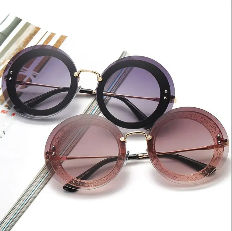 KDDOU новые круглые безрамные солнцезащитные очки мужские и женские модные uv400