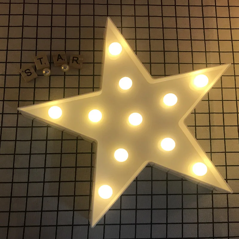 White star Акция, 3D шатер, облако, звезда, Луна, светодиодные Ночники для малышей, детские лампы, декор для спальни, подарки для детей - Испускаемый цвет: White star