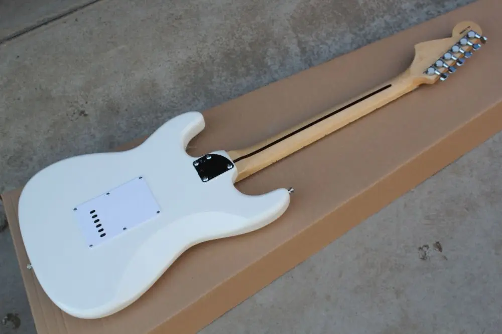 Высокое качество 6 струн электрогитара белого цвета с Floyd rose tremolo Бесплатная