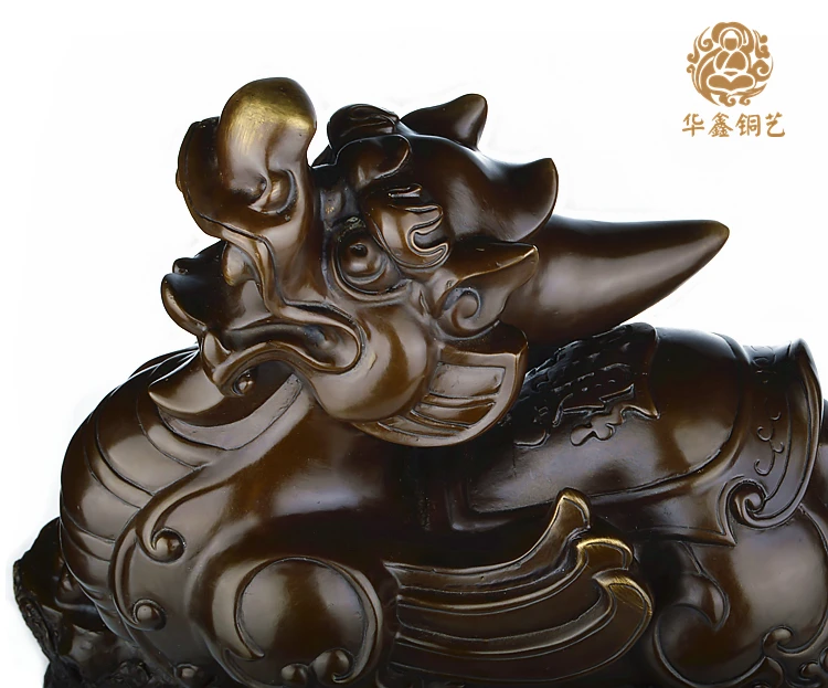Bestellen 45CM Riesige Wirksam HAUSE BÜRO Talisman-Die Stadthaus Geld Zeichnung Blühendes Geschäft FENG SHUI PI XIU Drachen Bronze Statue