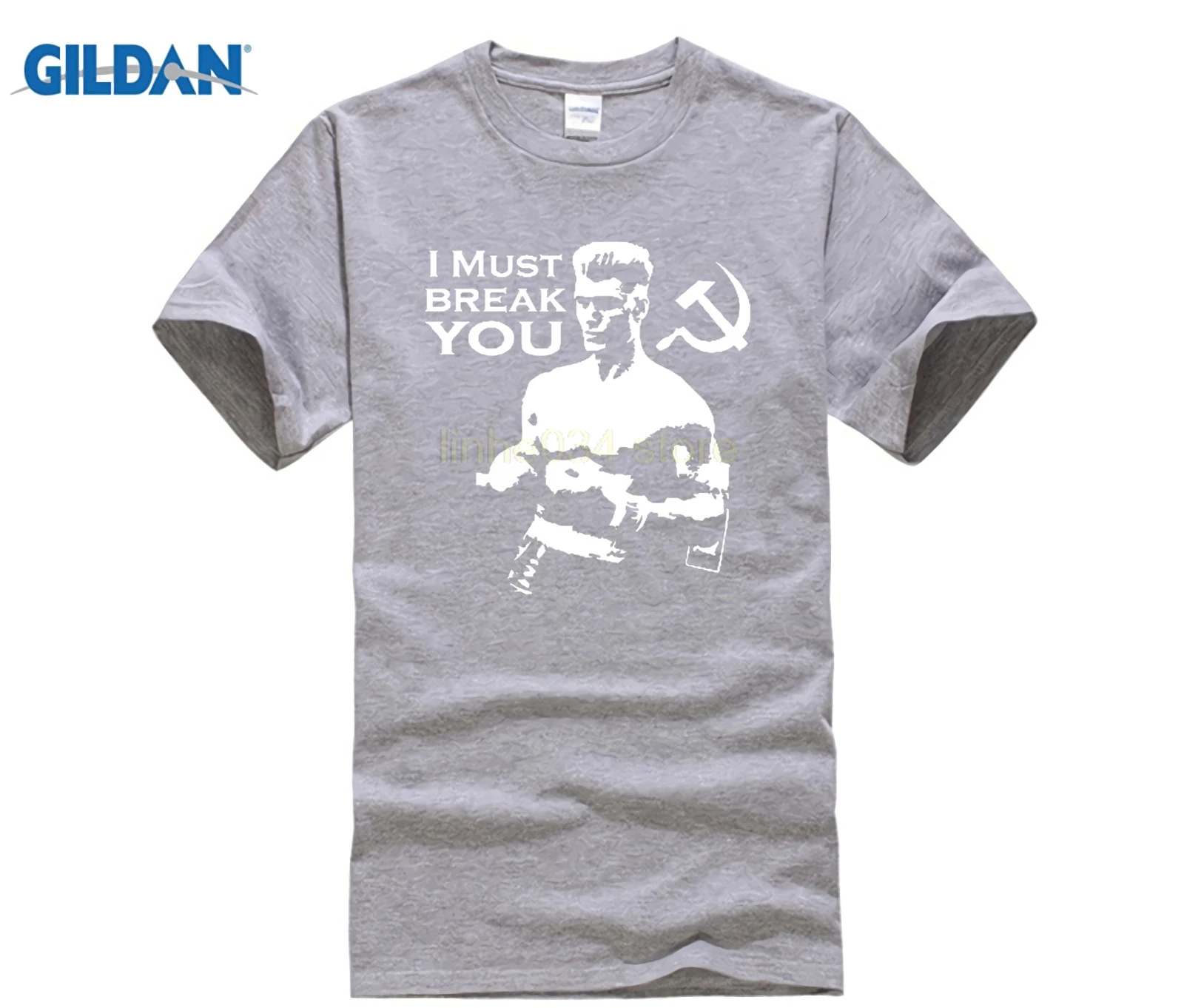 Gildan Ivan Drago Rocky Iv русские цитаты Boxinger фильм футболка|Мужские футболки| |