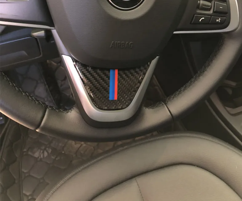 Автомобильная наклейка на руль из углеродного волокна с эмблемой M s для BMW X1 2016 F48 1