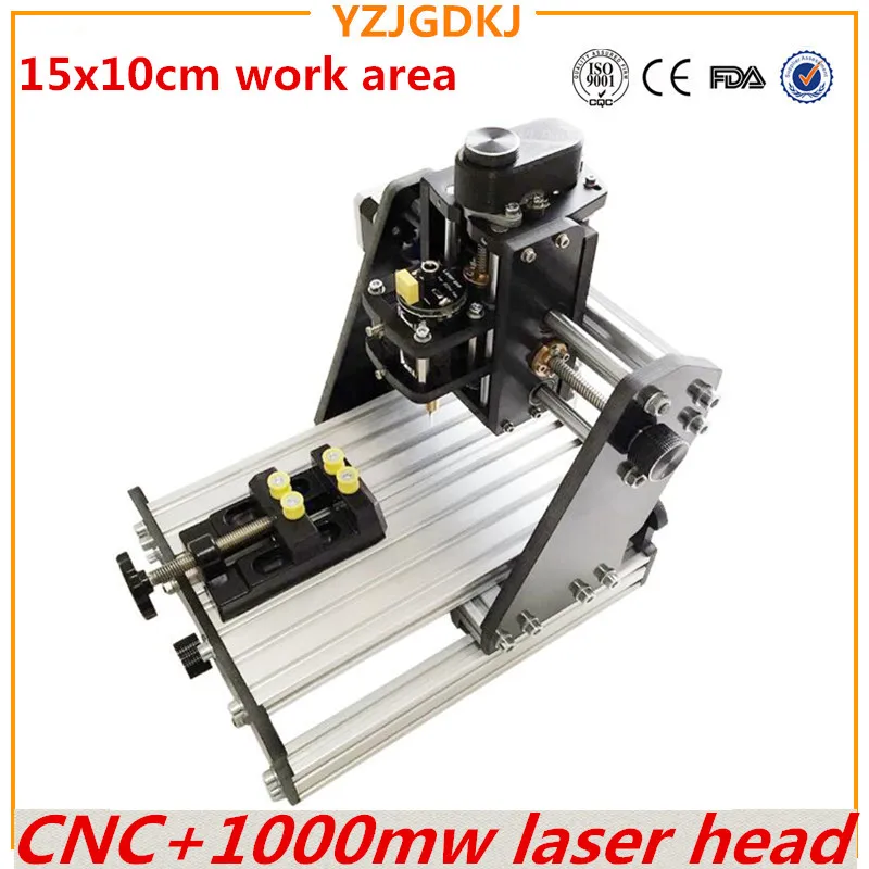 Wood Router+1w laser CNC 1510+1000mw laser GRBL control Diy high power laser engraving CNC machine,3 Axis pcb Milling machine